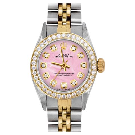 ladies rolex oyster perpetual pink face